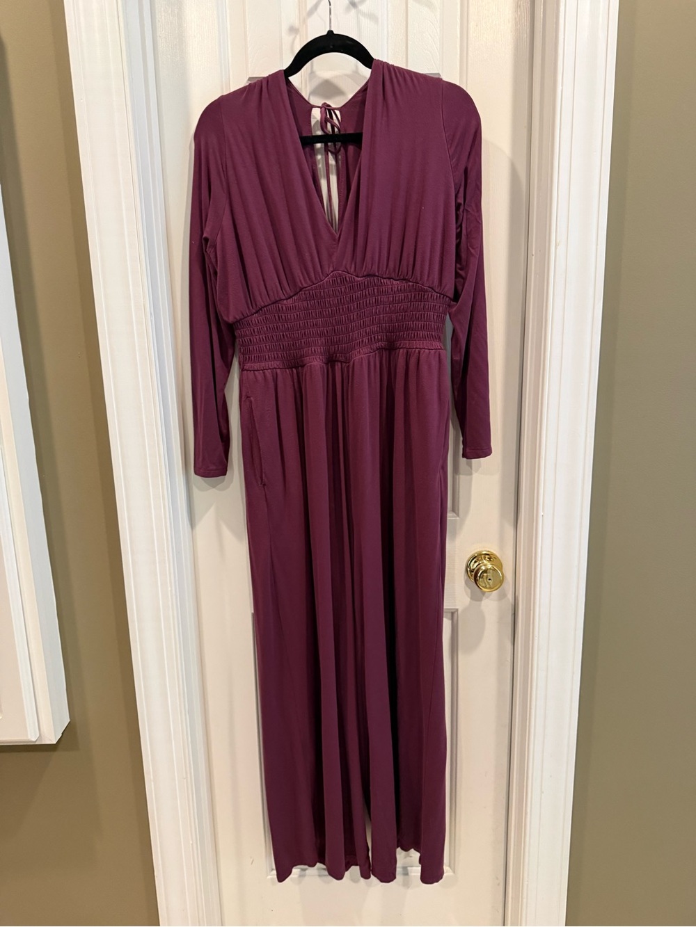 Old Navy Deep Plum Long Sleeve Maxi Dress